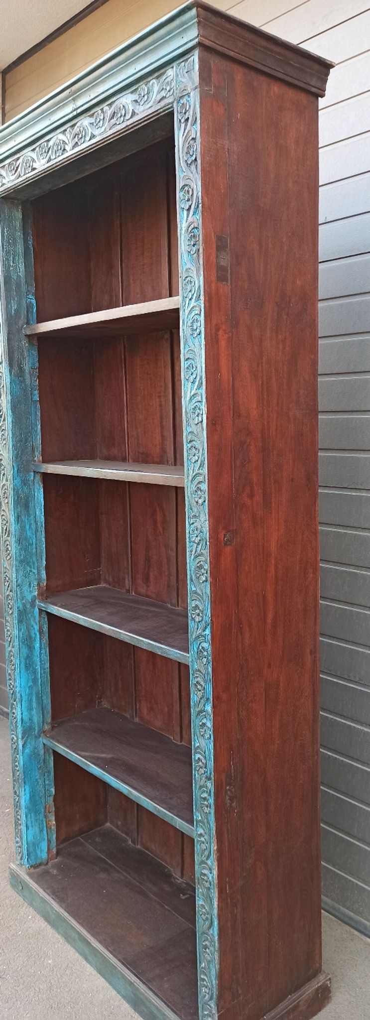 Very large old wooden bookcase