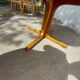round or oval table with extension, central leg, vintage Baumann design