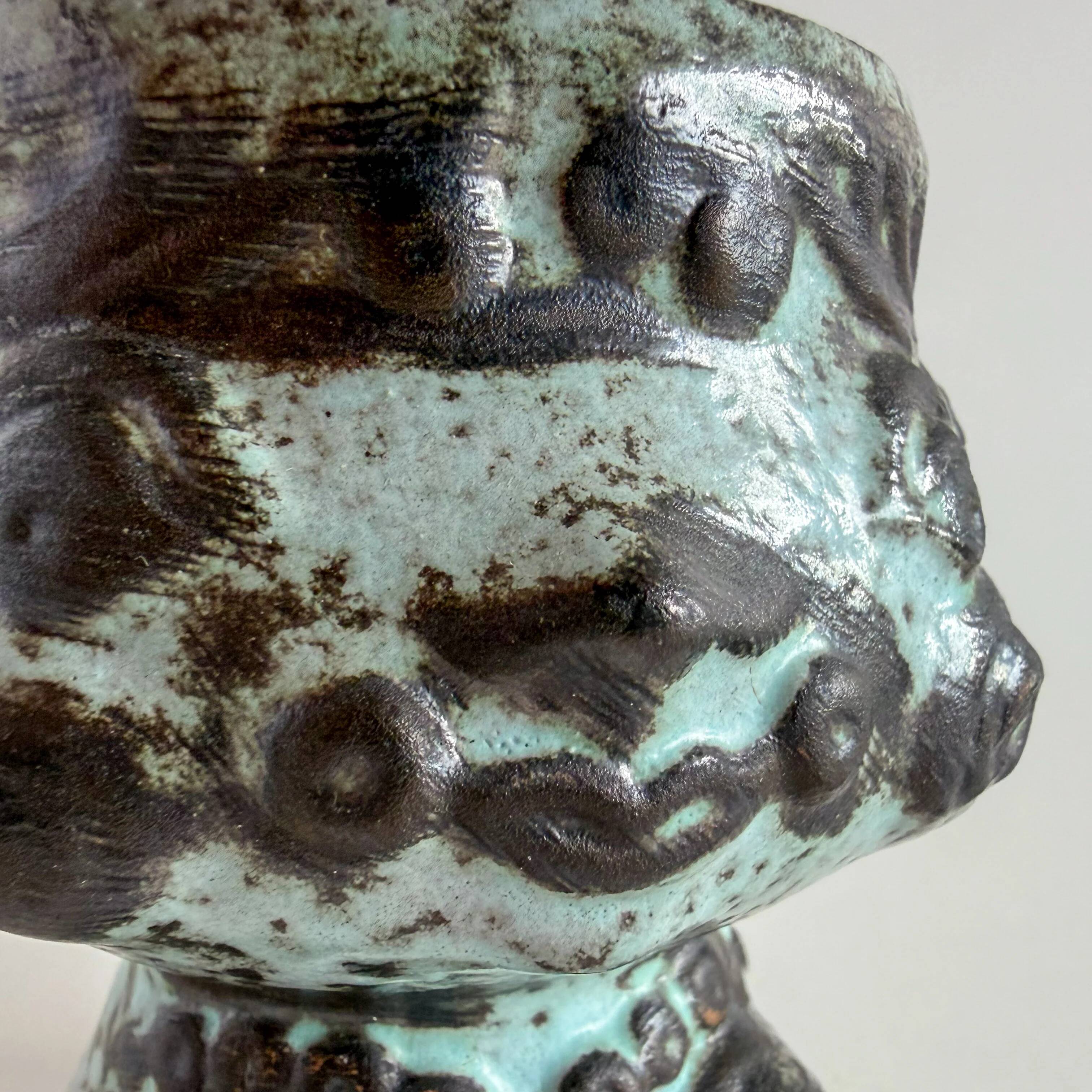 Vintage head cache-pot Strehla ceramics