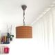 Orange Ceiling lamp vintage 70s made of straw