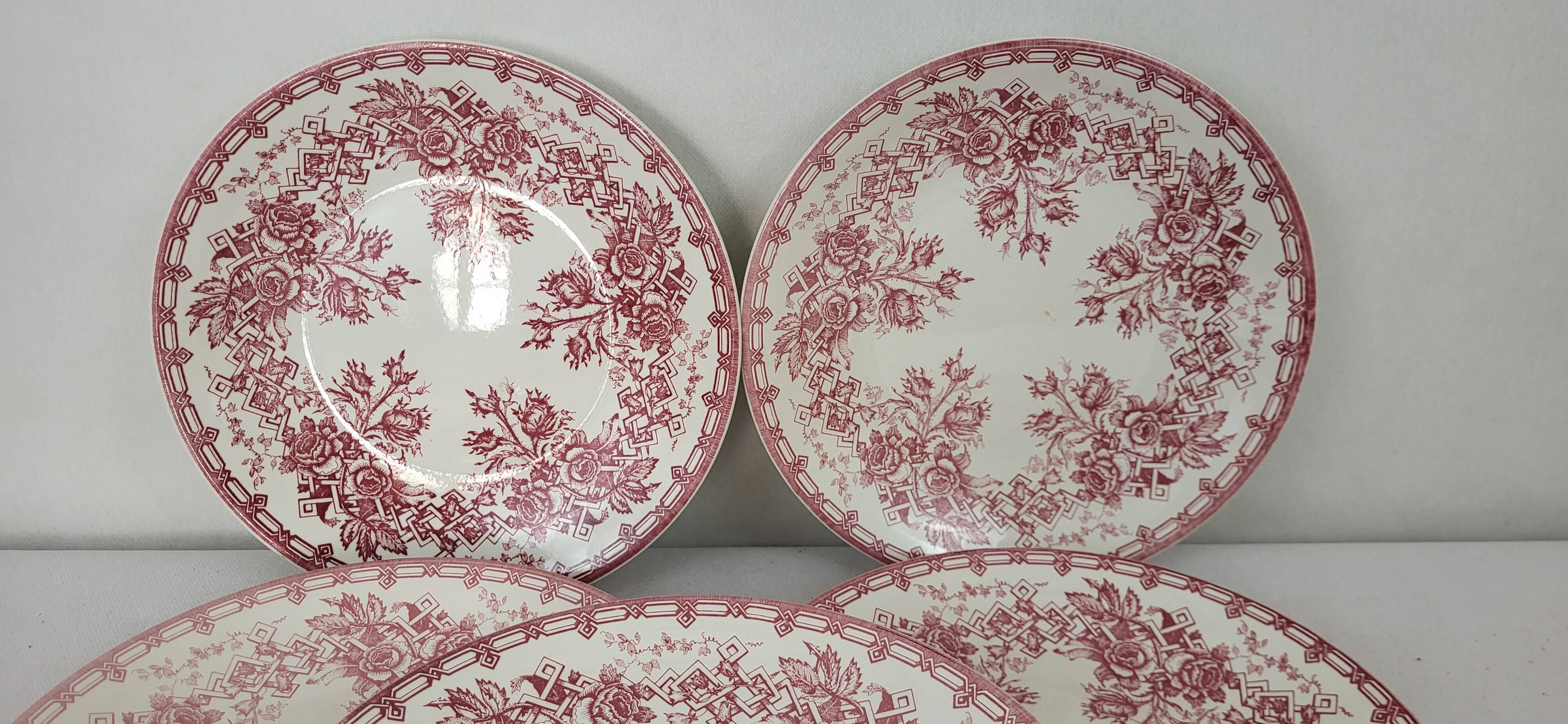 6 Sarreguemines earthenware plates