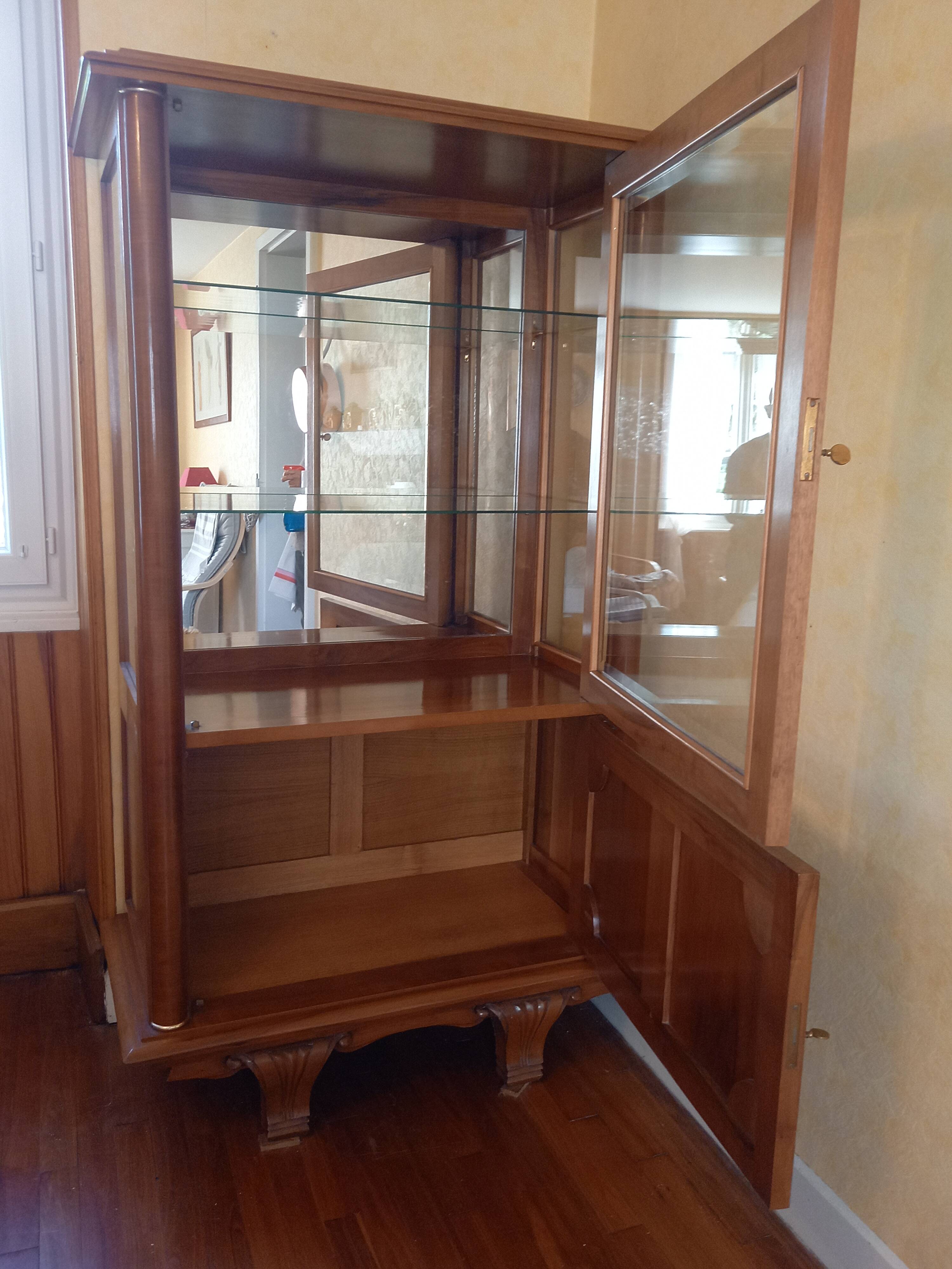 60s silver display cabinet