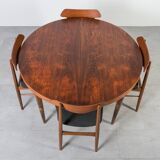 anish Mid-Century Dining Set – Teak Extension Table and 6 Chairs, 1960s