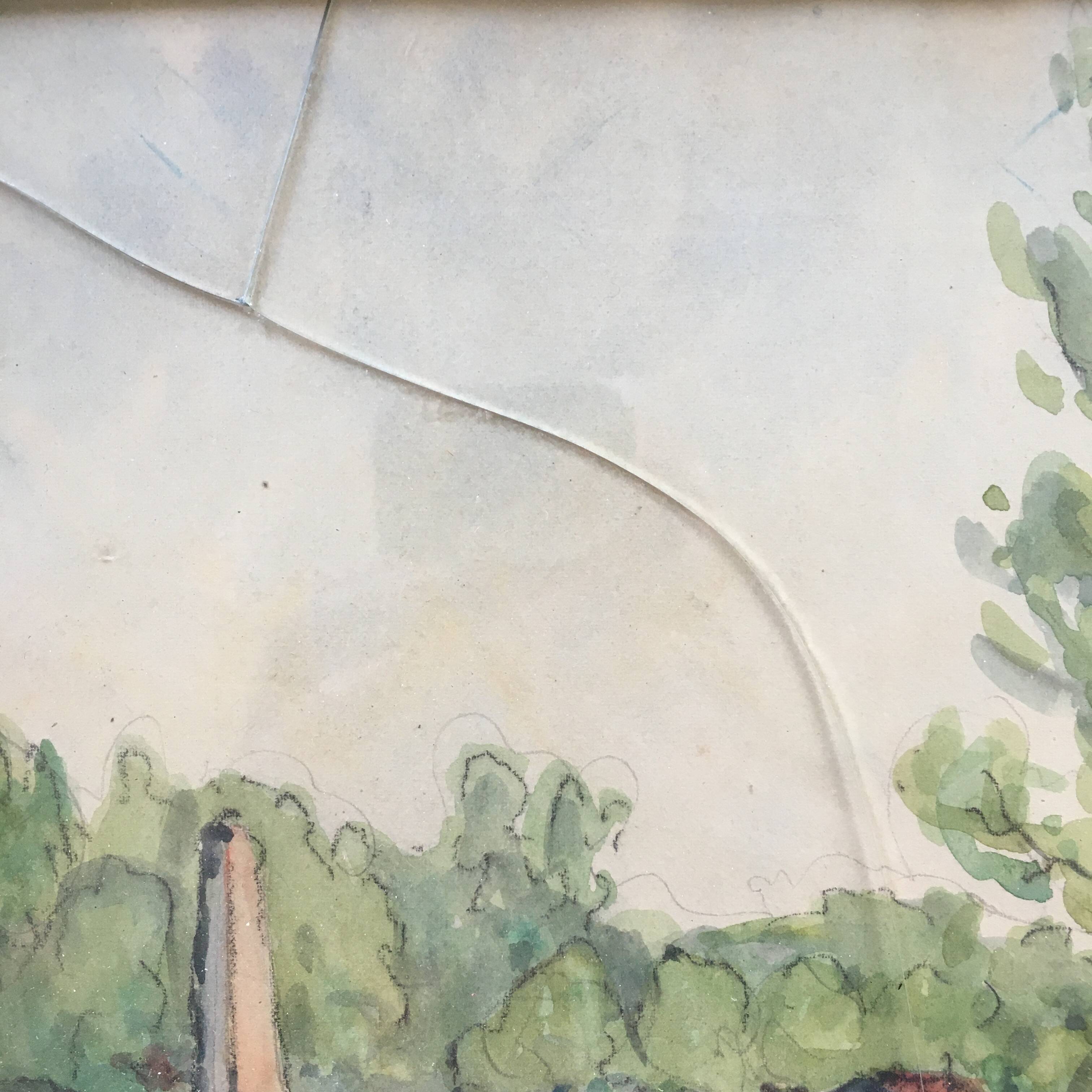Aquarelle signée M.Aubert 1944