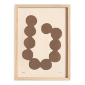 Abstract painting on paper, illustration B350, signed Eawy