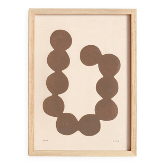 Peinture abstraite sur papier  illustration B350  signée Eawy