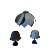 Ensemble de deux lampes et suspension vintage