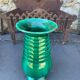 Ceramic vase enamelled green slurry style vallauris vintage 1950