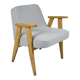 Original restored 366 armchair, 1960s icon, oak wood, blue