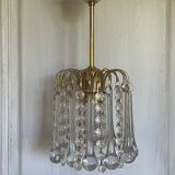 Murano glass and gold metal pendant light
