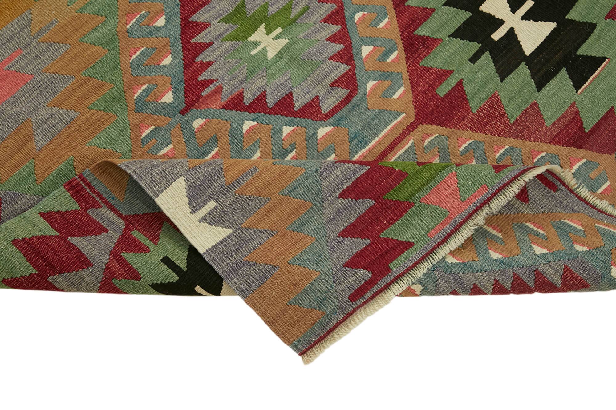 Turkish Handmade Vintage Anatolian Kilim 107 cm x 264 cm