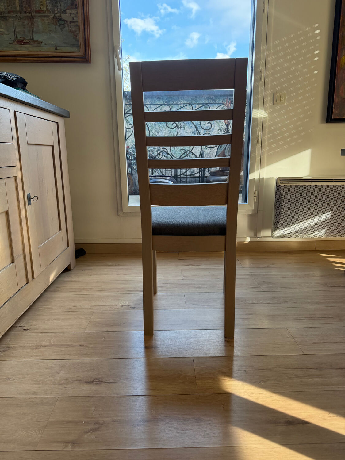 1 lot of 6 oak chairs