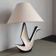Vintage ceramic table lamp – mid-century sculptural lamp – modern Art Deco lighting – designer style statement lamp – French design