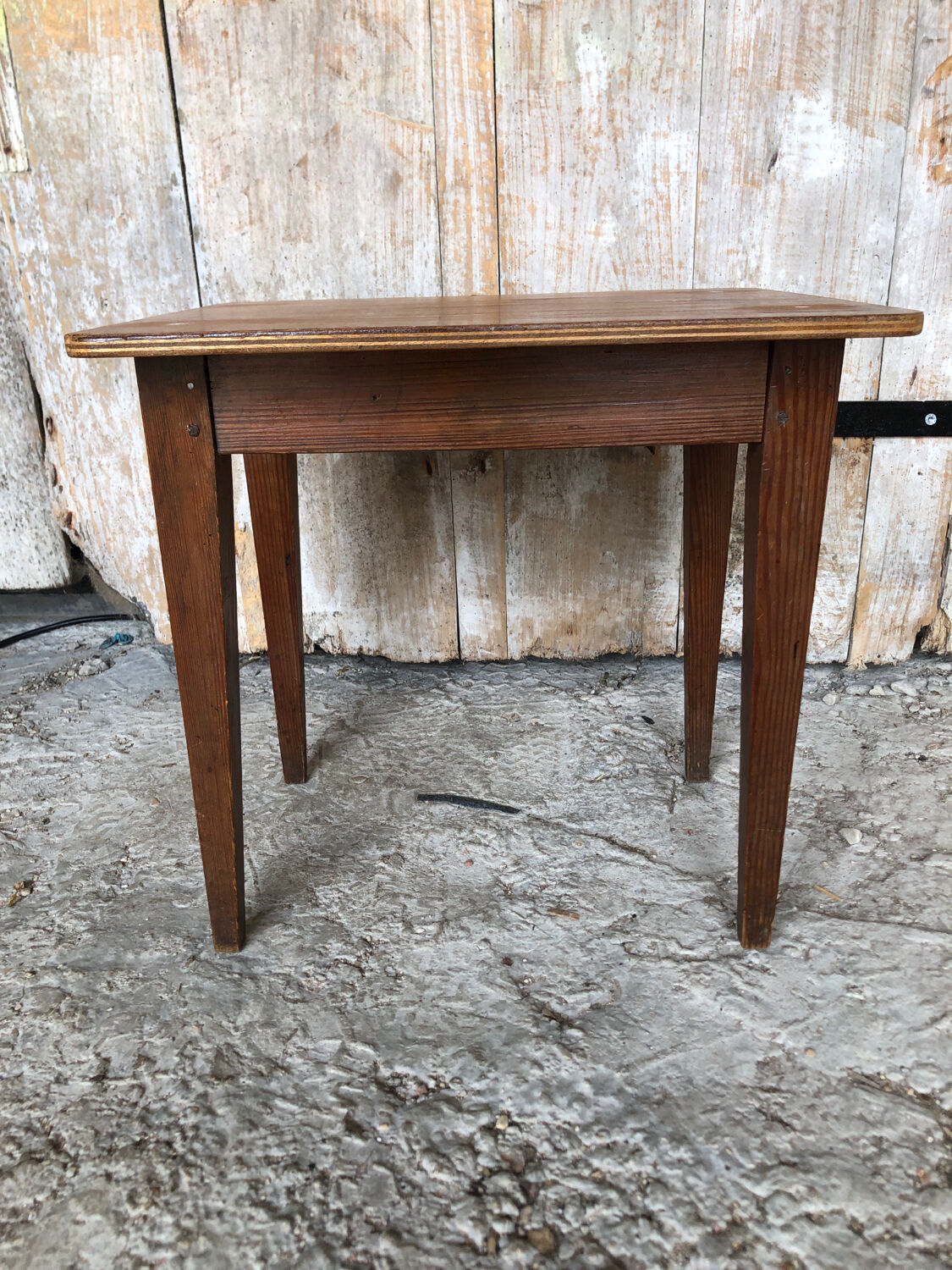 Table School Wood Feet Compass Vintage #A255