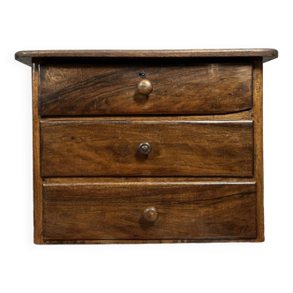 Watchmaker's furniture / layette with compartments in solid walnut, 19th century