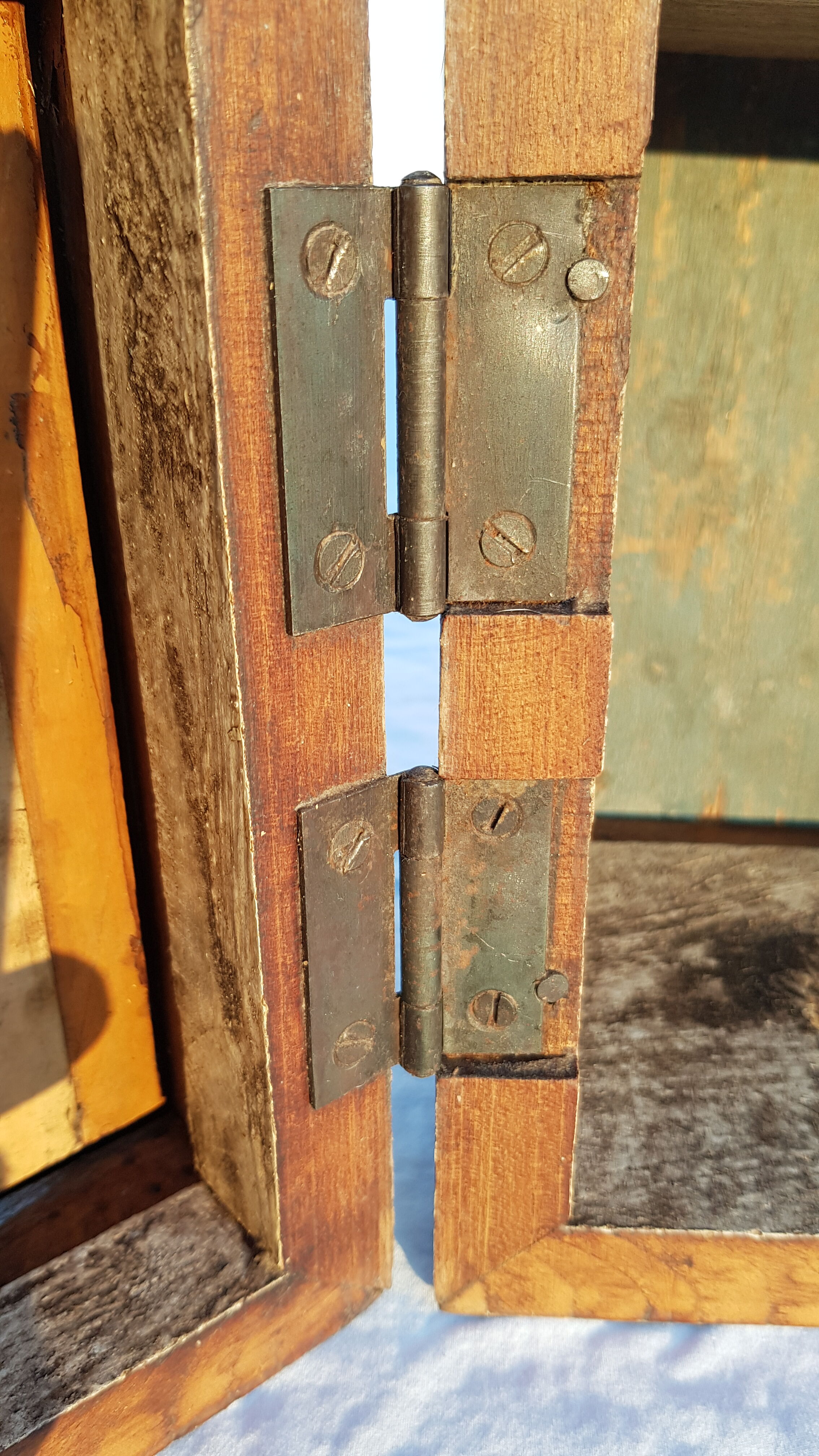 Old teak chest with original unbleached patina
