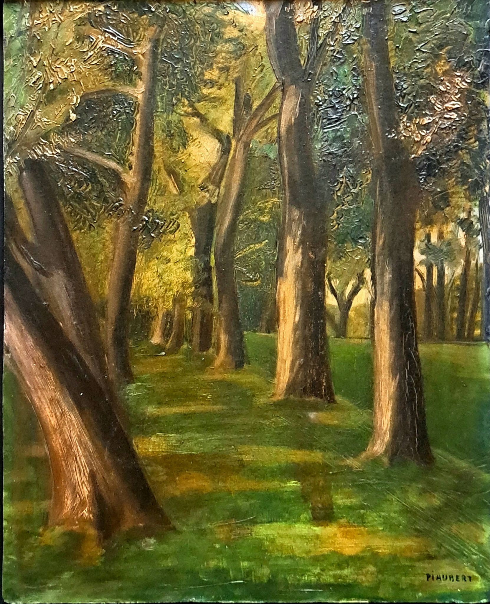Tableau post-impressionniste de jean piaubert, huile sur carton 1940