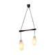Danish Teak and White Glass Hanging Lamp, 1950s