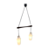 Danish Teak and White Glass Hanging Lamp, 1950s
