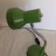 Lampe de table articulée flexible couleur vert olive métal chromé vintage.