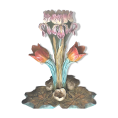 Center of table with 3 tulips in dabbling No.38, onnaing France 19th, art nouveau