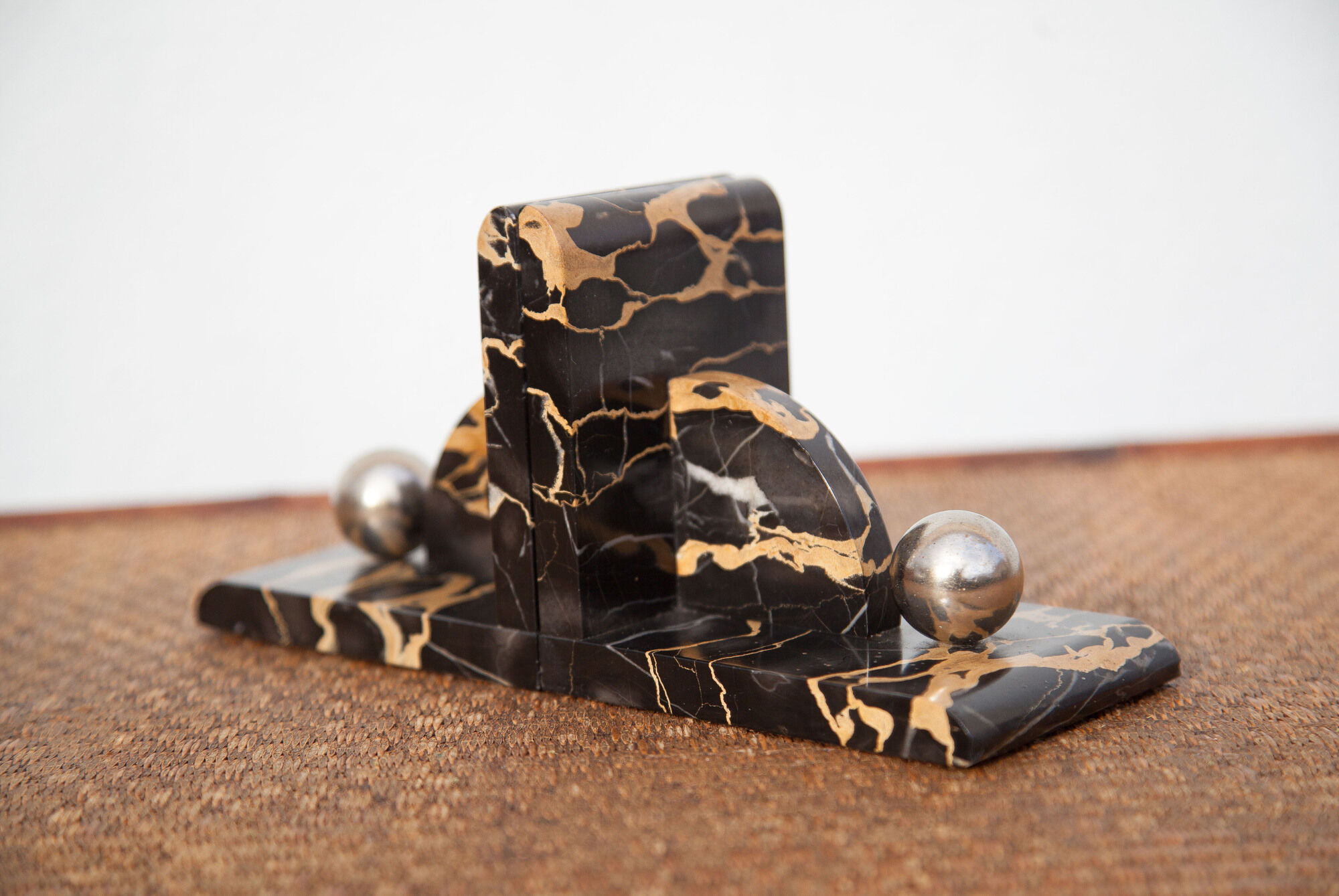 Art deco port marble bookend, art deco book endholder, paperweight, bookcase, office
