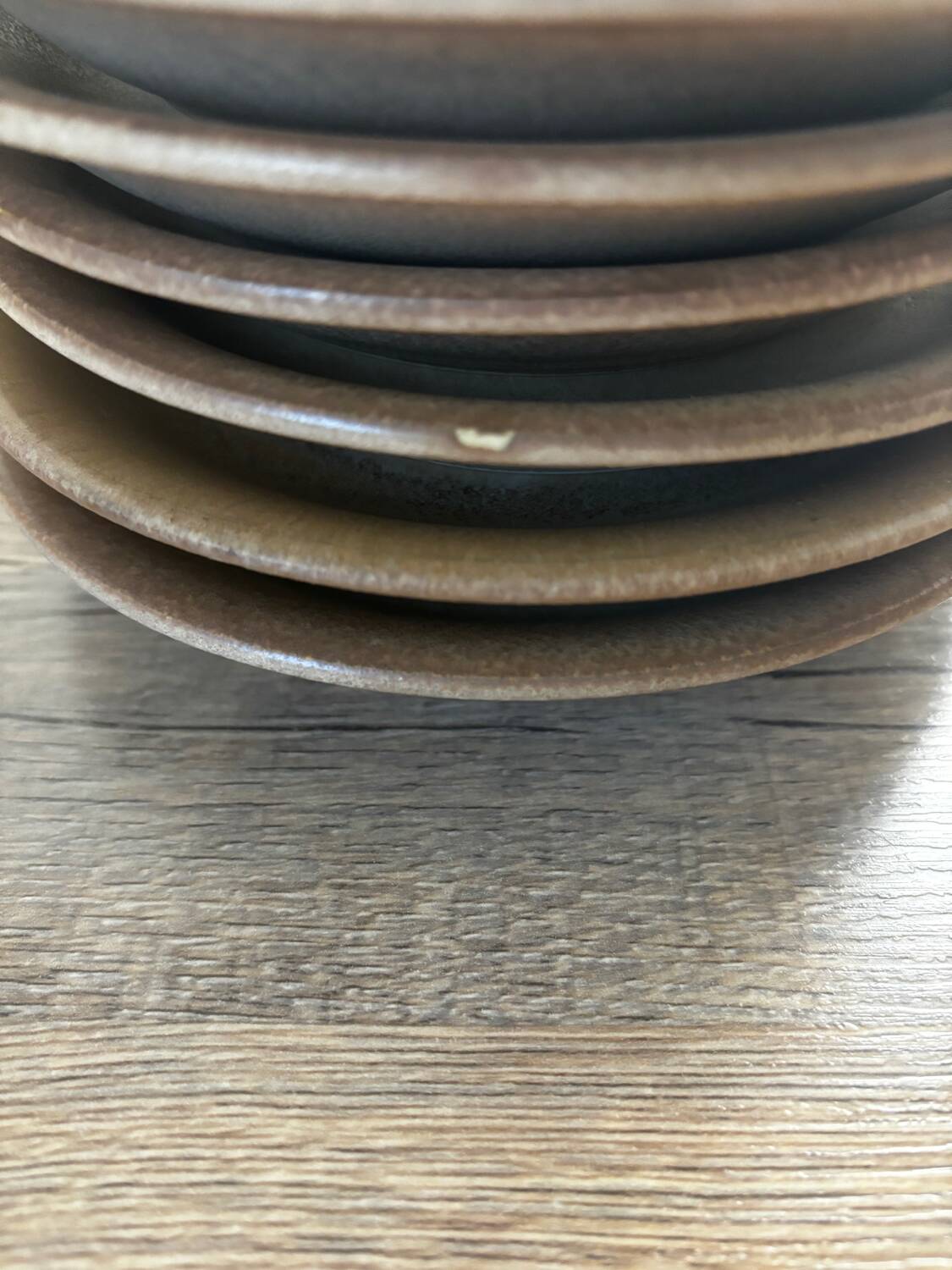 Set of 6 vintage brown saucers