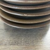Set of 6 vintage brown saucers