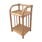 70s bamboo rattan side table