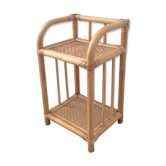 70s bamboo rattan side table