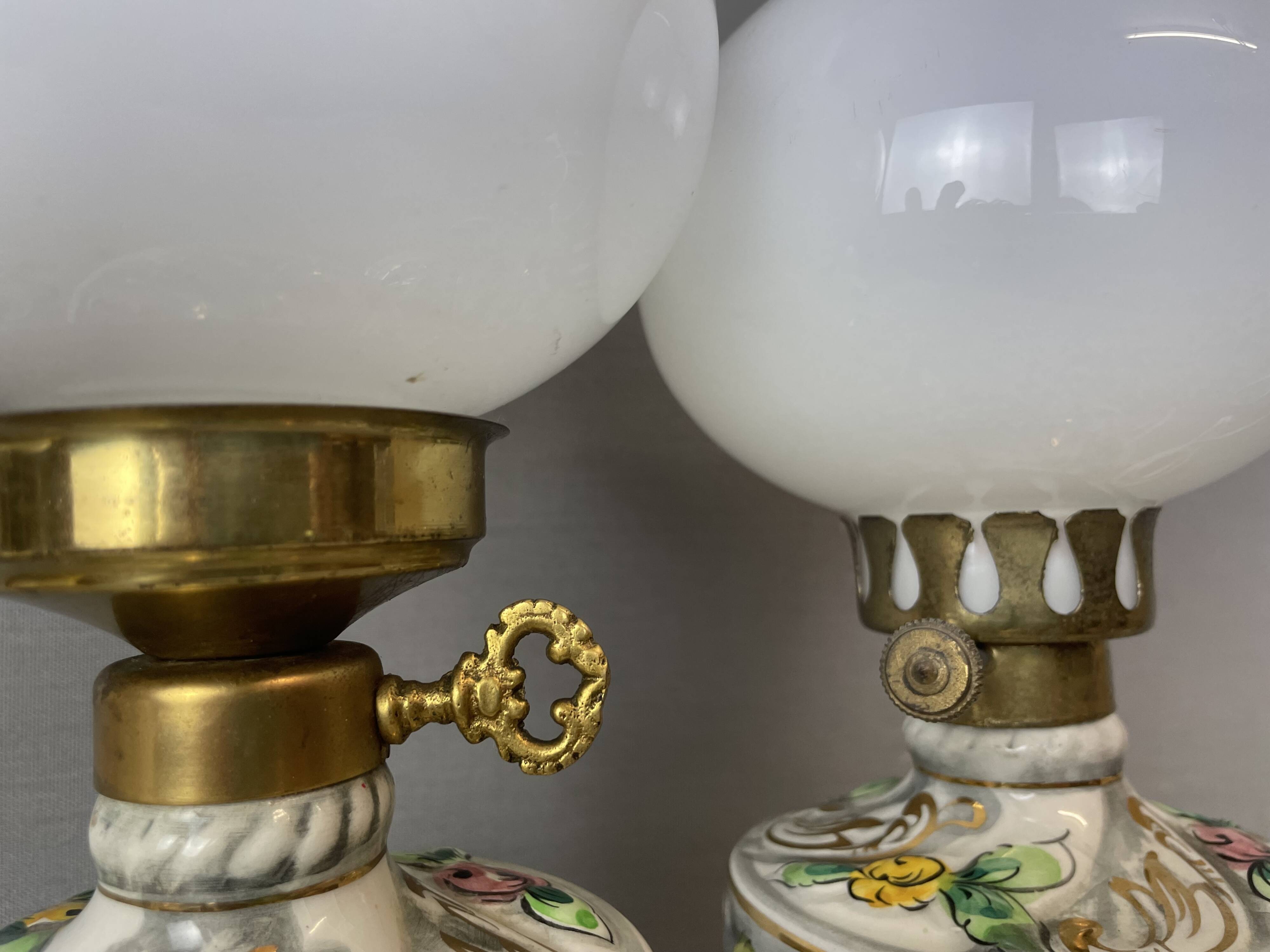 Pair Portuguese porcelain table lamps limited numbered by Alconaca