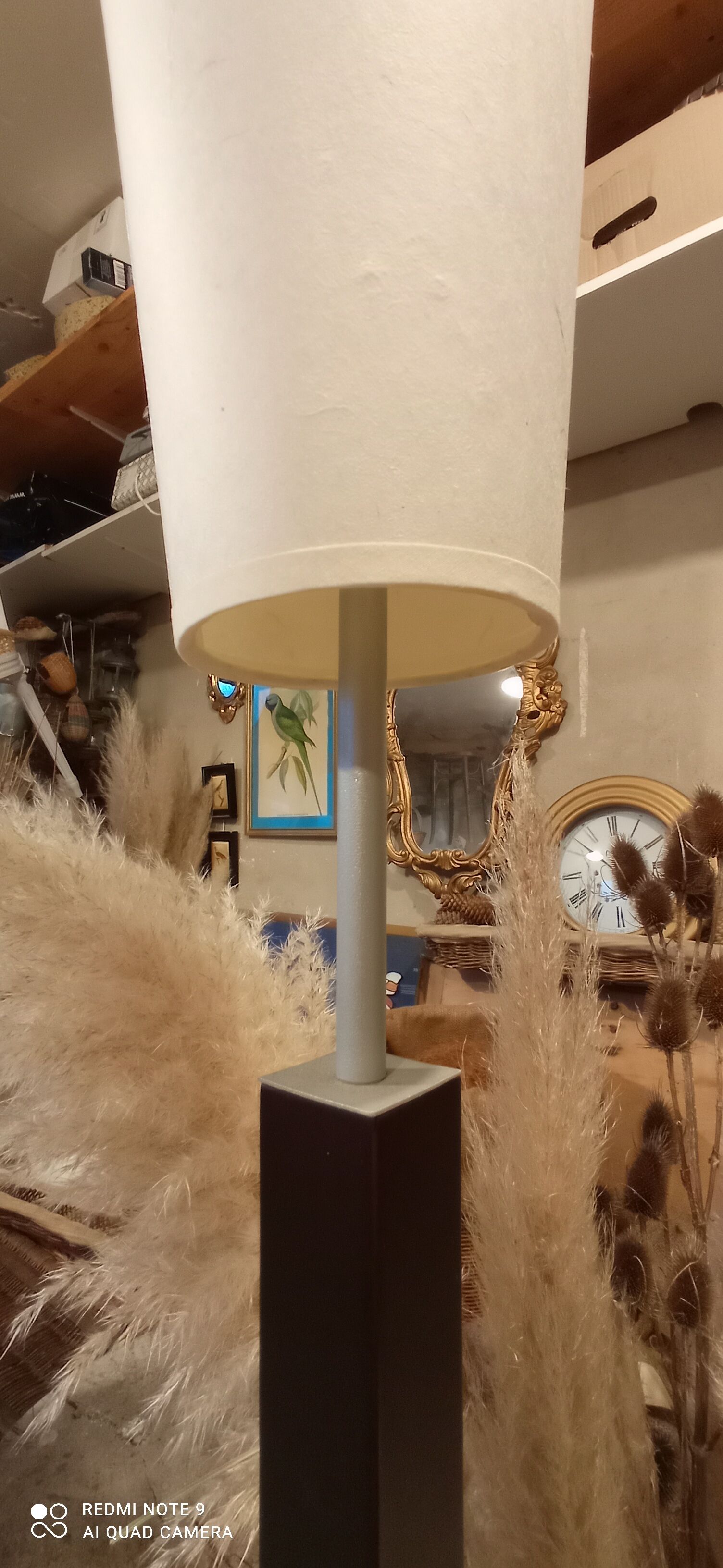 Wood and metal floor lamp