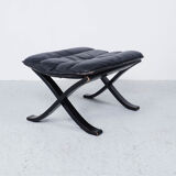 Westnofa black leather Flex armchair with ottoman