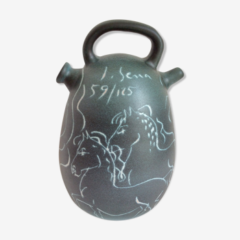 Ceramic jug by J. Serra, Spain 70s