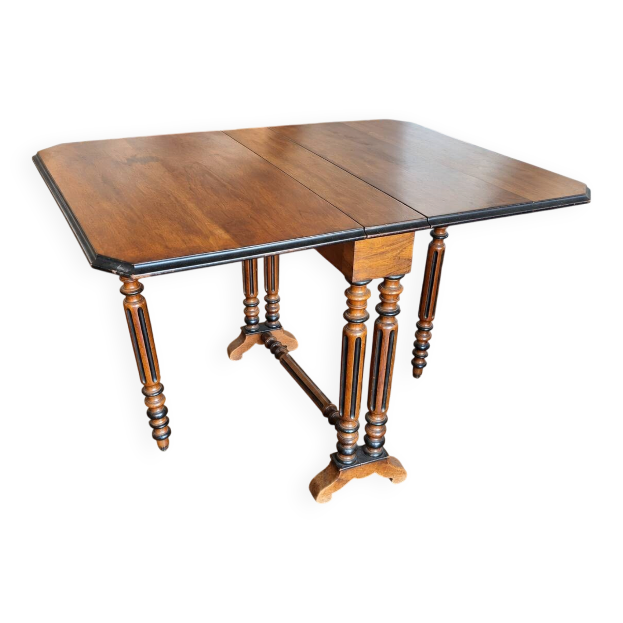 Table ancienne pliante style Louis XIII / Henri II – 100 × 80 cm