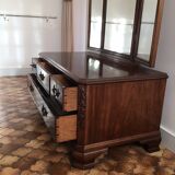 Heal's mahogany dressing table with triptych mirror