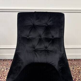 Ensemble de chaises Chesterfield rembourrées noires