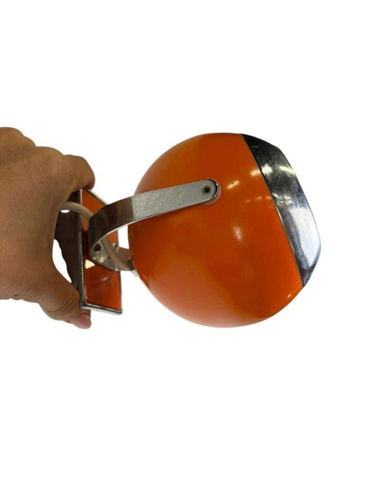 Vintage Space Age wall light orange/chrome ball
