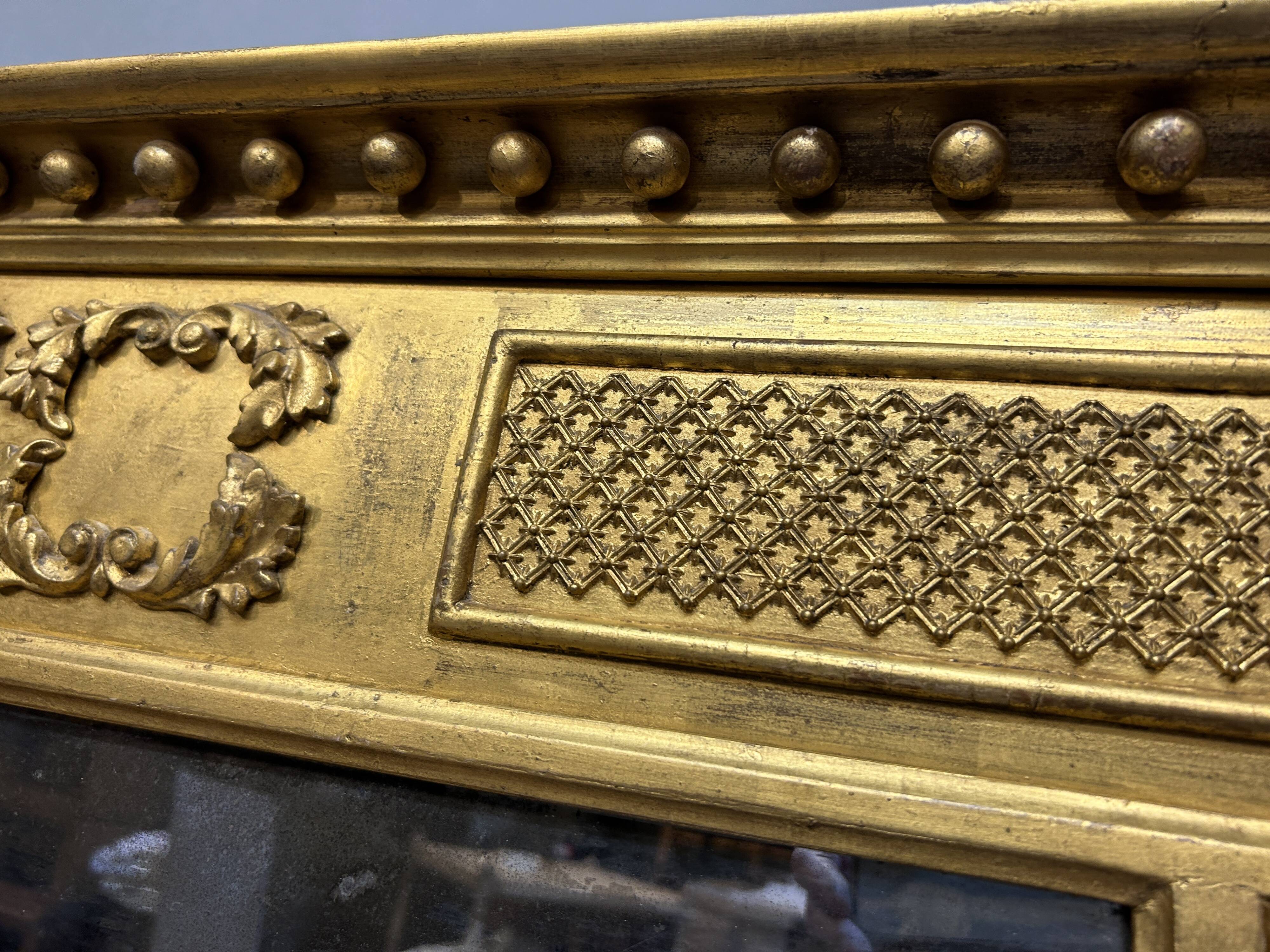 C19th Gilt Overmantle mirror