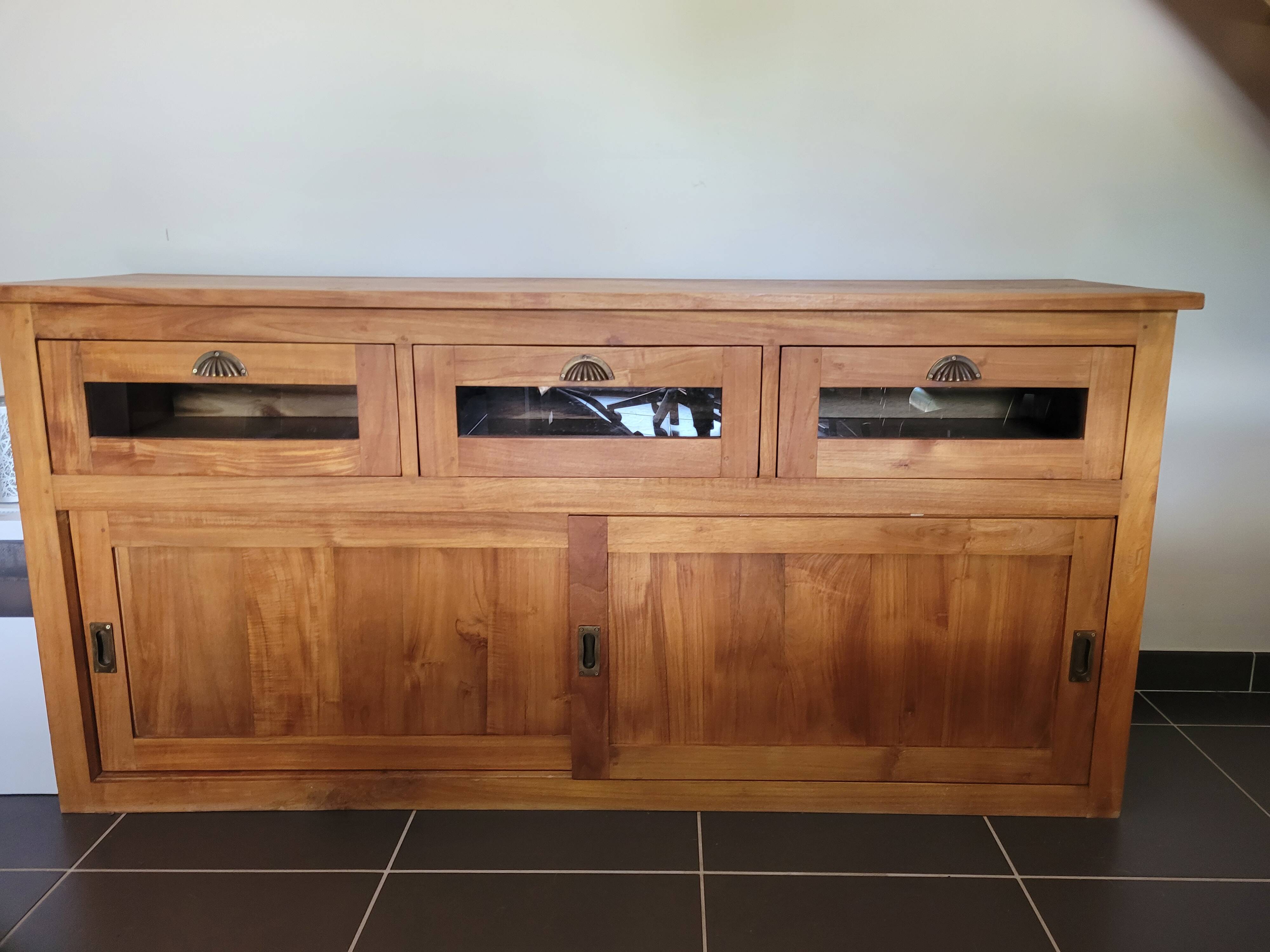 Low teak furniture
