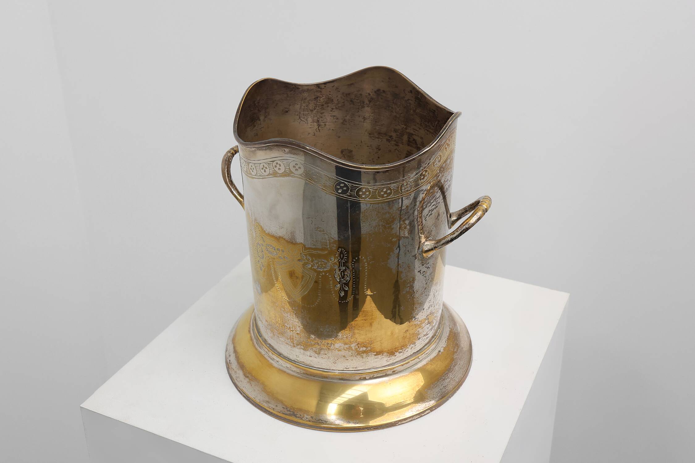 Antique Silver-Plated Copper Champagne Bucket, France, circa 1900