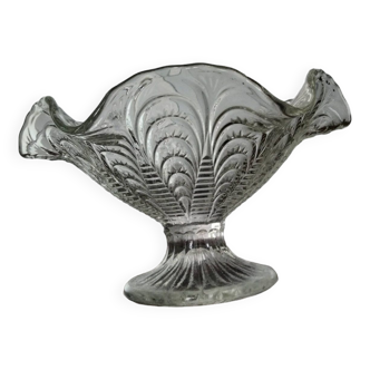 Art deco glass bowl on foot