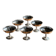 Set of 6 metal ice cream cups on flower-shaped feet