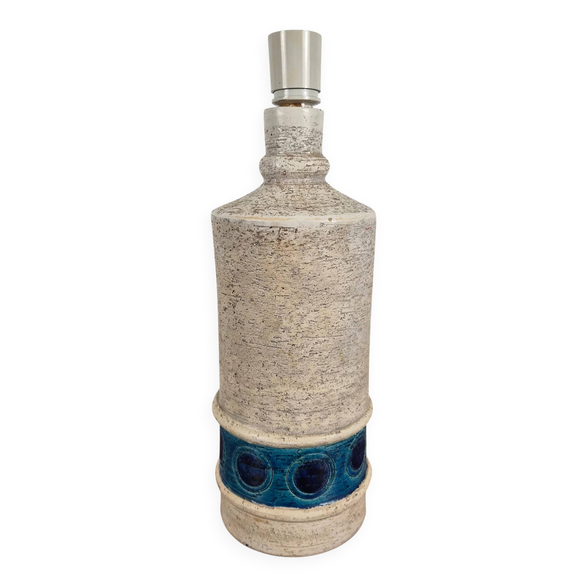 Lamp base with trifoglio decoration in ceramic by Aldo Londi for Bitossi, Italy, 1960.