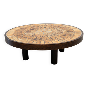 Round coffee table by Roger Capron