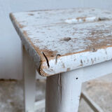 White wooden workshop stool