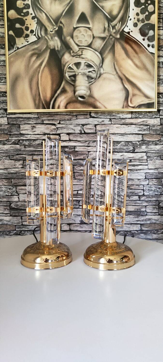 Paire de lampe venini made in italy 1990