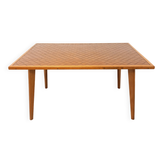 Rectangular wooden and ceramic dining table from the 50s and 60s