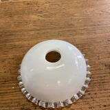 Paire de suspensions en verre blanc
