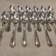 12 silver-plated metal dessert spoons, silversmith SFAM, rocaille design, 19.1 cm.